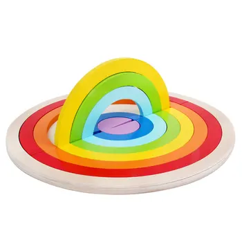 

Wooden Building Blocks Rainbow Arch Bridge Kid Toys Educational Funny Toys 2-6Y Enlightenment Kids Toys for Boys Girls