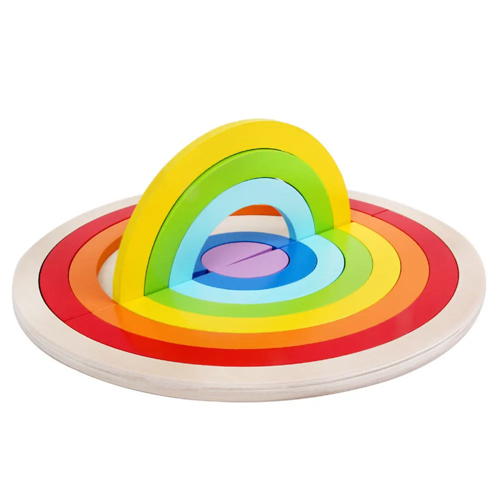 

Wooden Building Puzzle Rainbow Arch Bridge Kid Toys Educational Funny Toys 2-6Y Enlightenment Kids Toys for Boys Girls