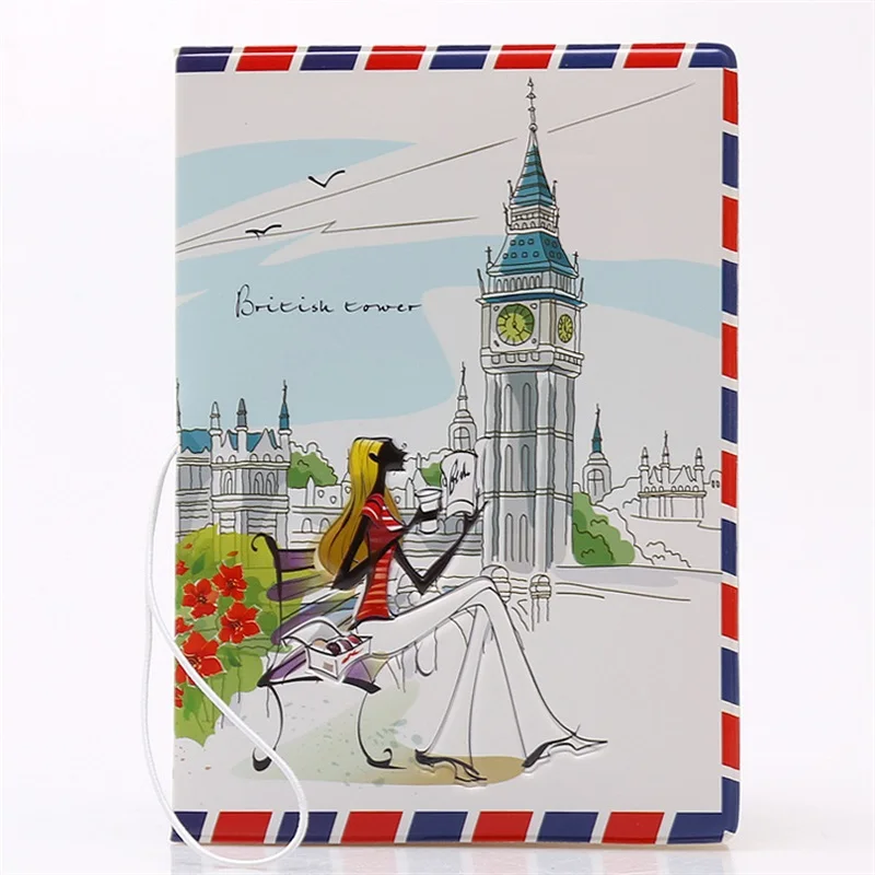 Fashion Miss love travel Passport Cover ID Credit Card Bag 3D Design PVC Leather Business Card Holder 14*10CM card holder,credit card holder,business card holder,id card holder,passport holder