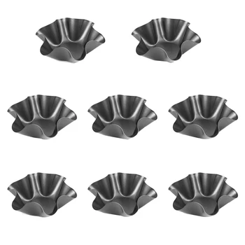 

Large Non-Stick Fluted Tortilla Shell Pans Taco Salad Bowl Makers, Non-Stick Carbon Steel, Set of 8 Tostada Bakers
