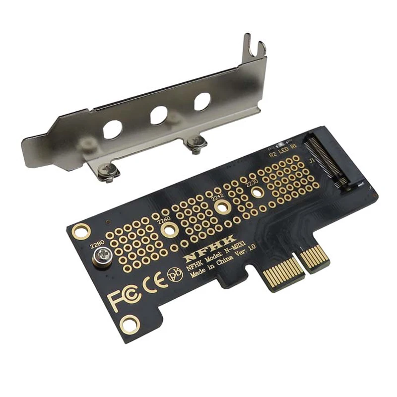 SSD Adapter Card M.2 To PCIe Adapter PCIe Adapter Card NVMe PCIe M.2 NGFF SSD To PCIe x1 Adapter Card x1 To M.2 Card With Bracket PCI-E Adapter For 2230 2240 2260 2280 SSD M2