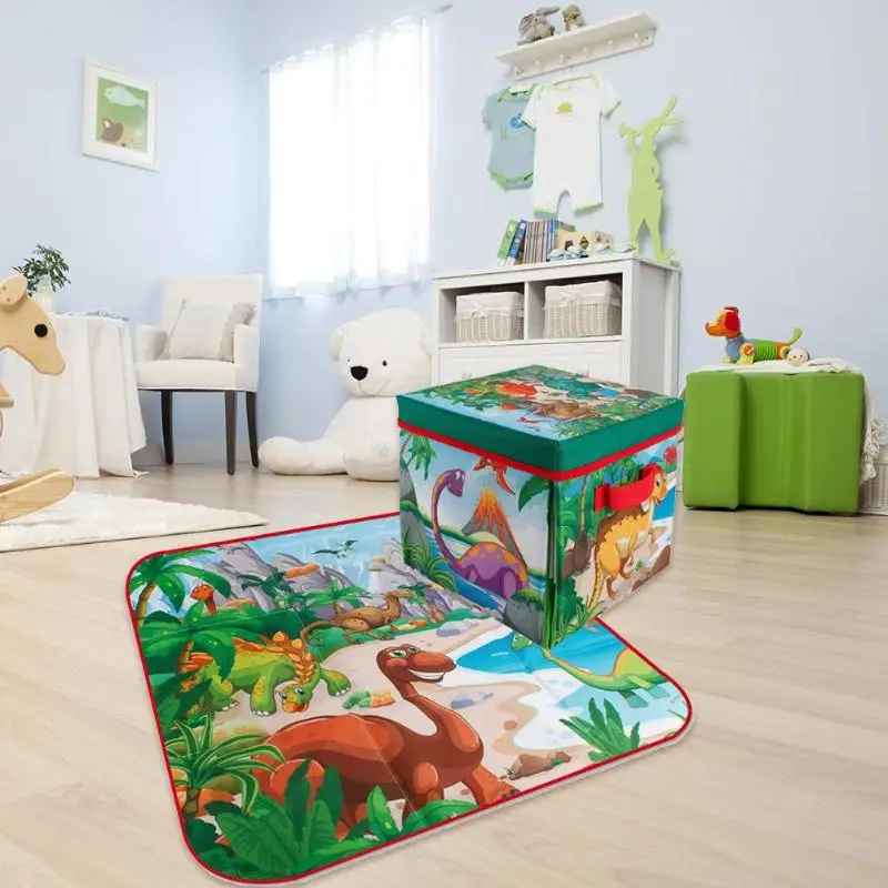 2 в 1 детский игровой прочный коврик практичный классический нежная текстура для спальни детский прекрасный ковер игрушки коробка для хранения