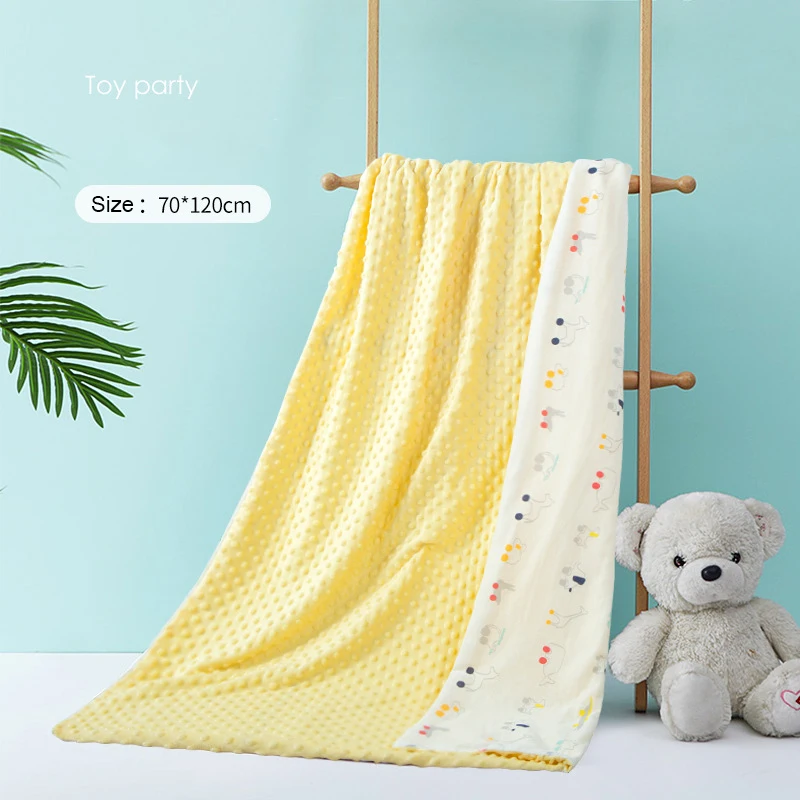 M-Toy party Мягкое Флисовое одеяло с милым рисунком для новорожденных; Комплект постельного белья для малышей; Хлопковое одеяло для младенцев; 2 размера; детское одеяло и пеленка - Цвет: M-Toy party