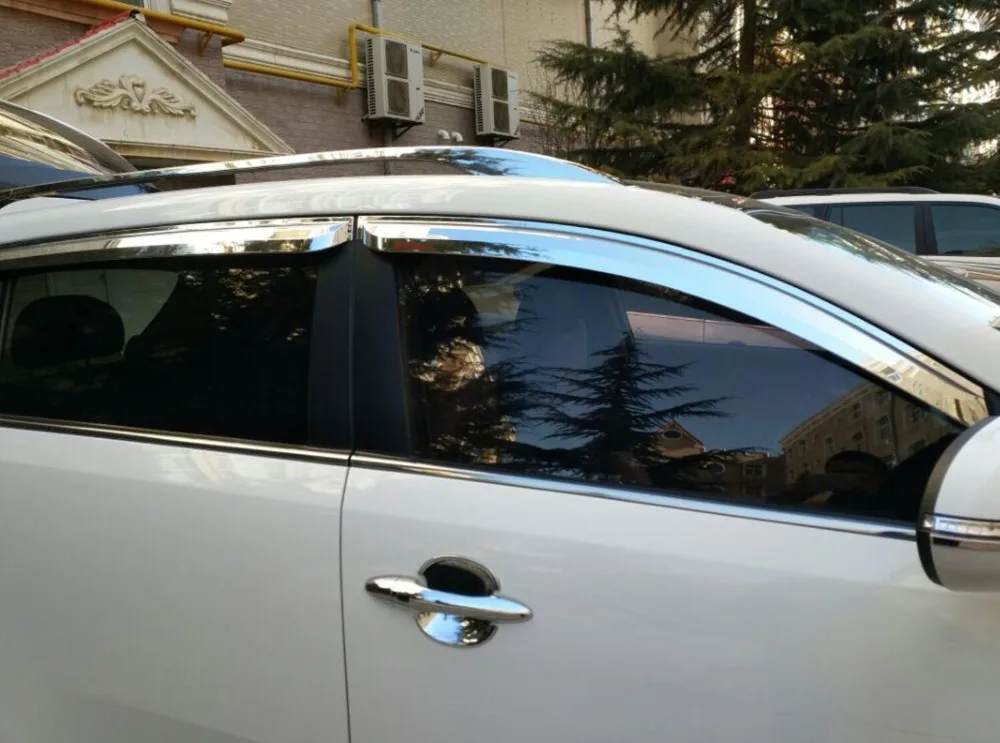 

ABS Chrome plastic Window Visor Vent Shades Sun Rain Guard car accessories for KIA Optima K5 2010 2012 2013 - 2015 car styling