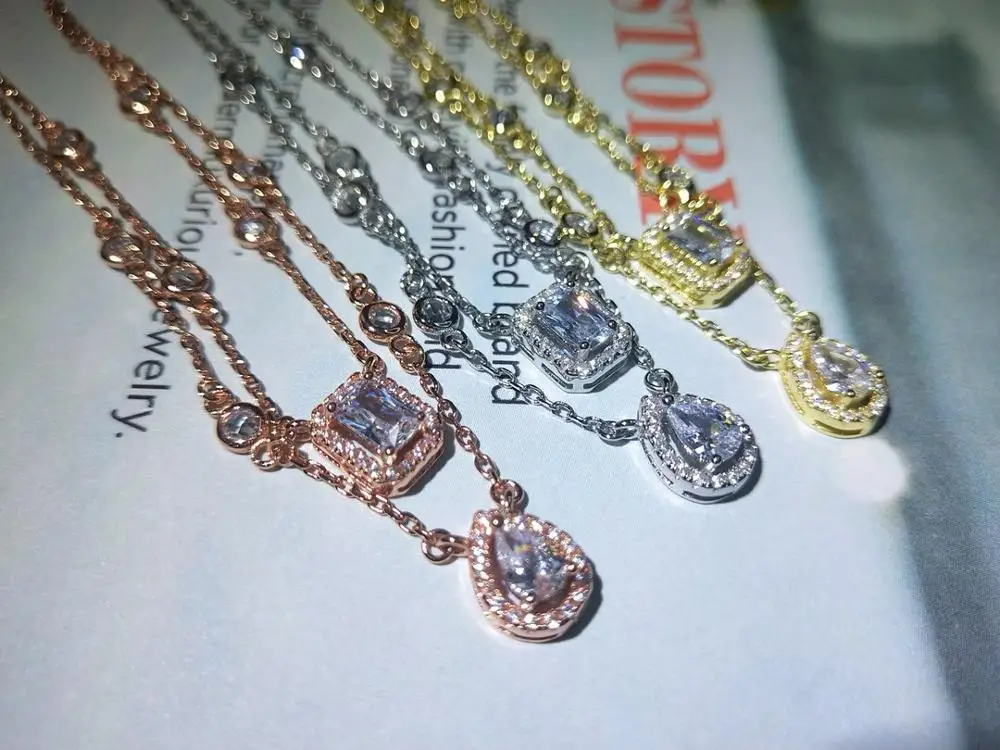 

925 Sterling Silver square stone drop water stone Anklet For Women summer beach Ankle Chain Leg Bracelet Foot Jewelry