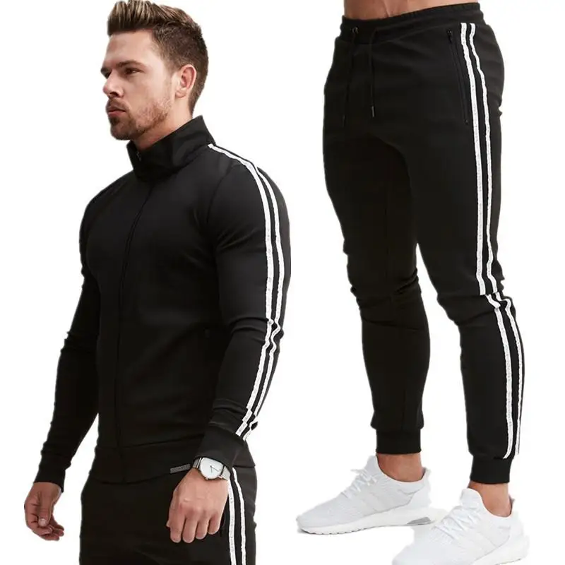 

2019 Autumn New Men Hoodies Pants 2Pcs/Sets Sweatshirt Sweatpants Male Gyms Fitness Tops Trousers Joggers Sportswear Tracksuits