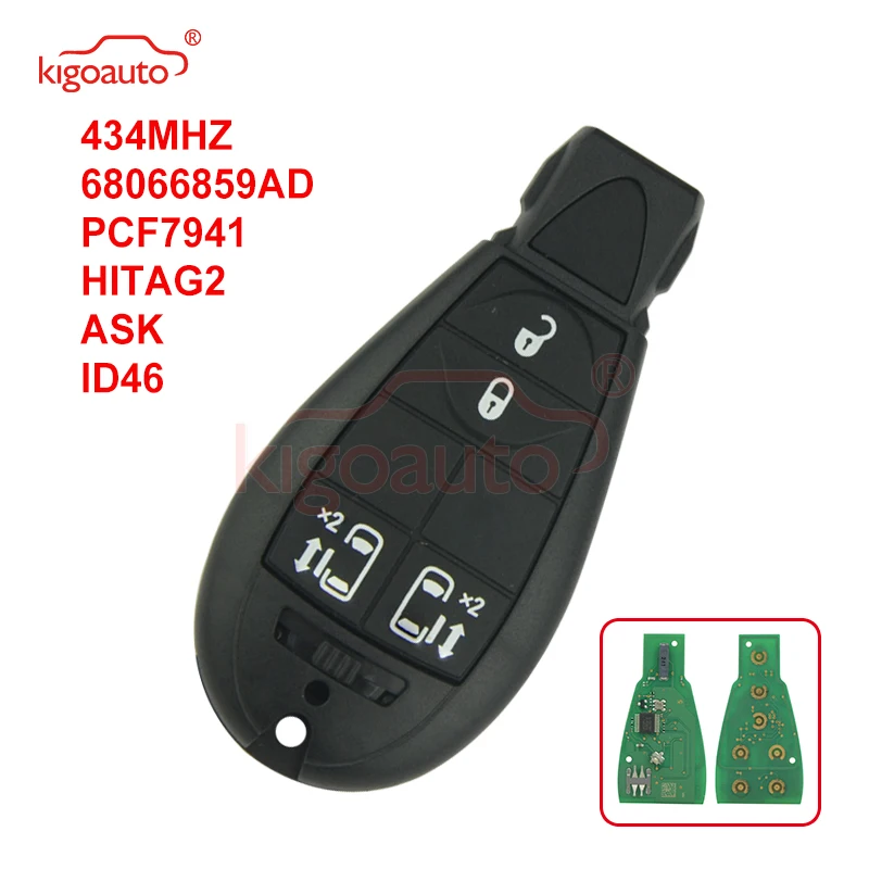

Kigoauto #8 68066859AD Journey Grand Cherokee, Вояджер фобик ключ дистанционное управление 4 кнопки 434 МГц для Chrysler европейская модель без запаха