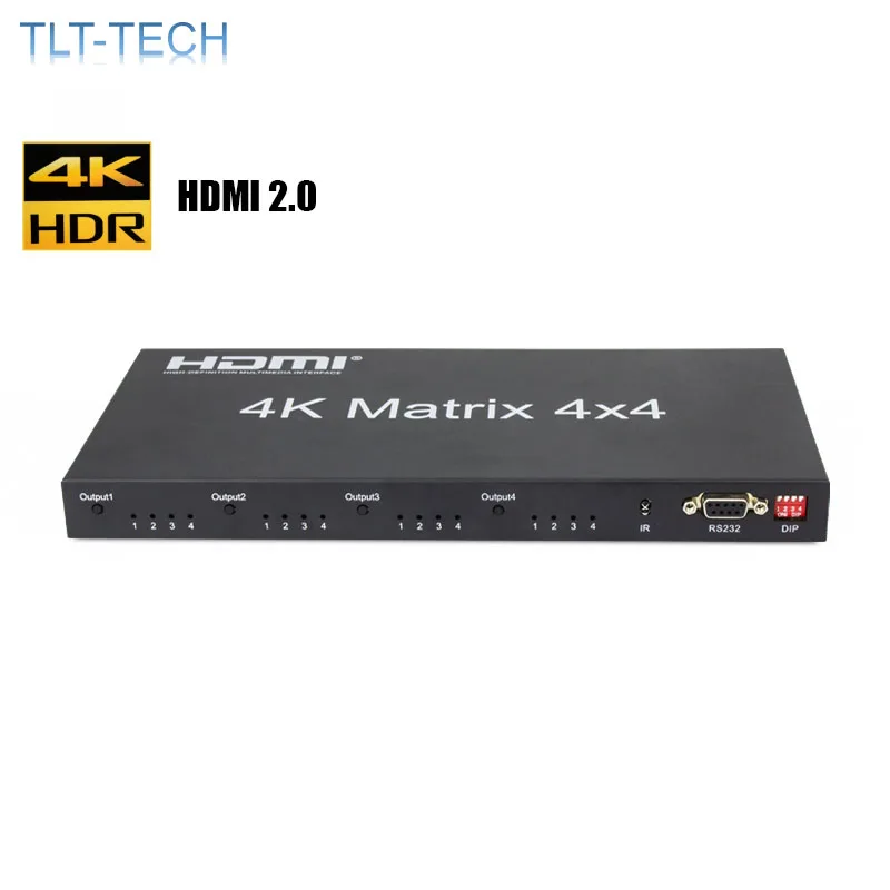 

2.0 HDMI Matrix 4x4 4K@60Hzï¼ˆRGB/YUV 4ï¼š4ï¼š4ï¼‰Switch Splitter 4 in 4 out control through RS232 or IR remote HDMI Switcher