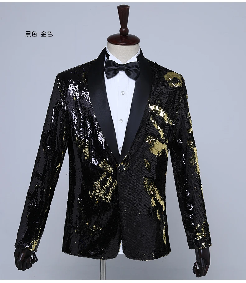 Для мужчин блестящие блейзер с пайетками Свадебные Slim Fit платье для выступления на сцене платье пальто для ночного клуба, бара, DJ мужчины-исполнители пиджак костюмы DT1472