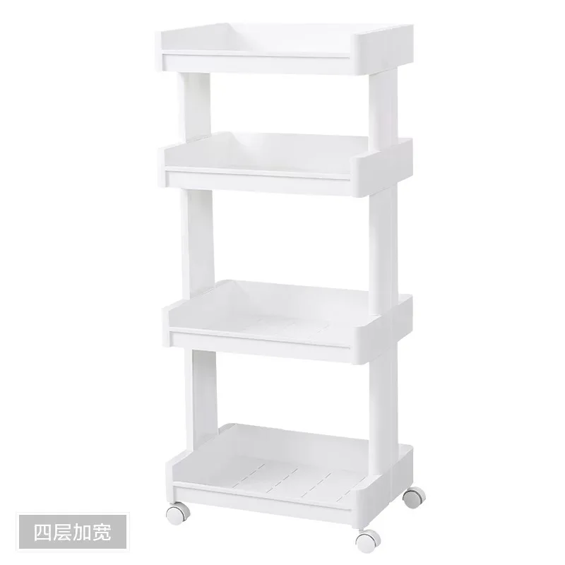 4 floor width 2/3/4 Слои Gap Кухня стеллаж для хранения тонкий слайд башня подвижные собрать Пластик Ванная комната полка колеса Экономия пространства Организатор - Цвет: 4 floor width
