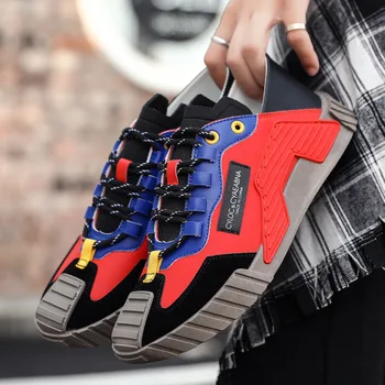 

2020 Men's Flat Shoes Black Red Fashion Men Comfortable Casual Sneakers Trending Non-slip Mens Designer Shoes Zapatillas Hombre