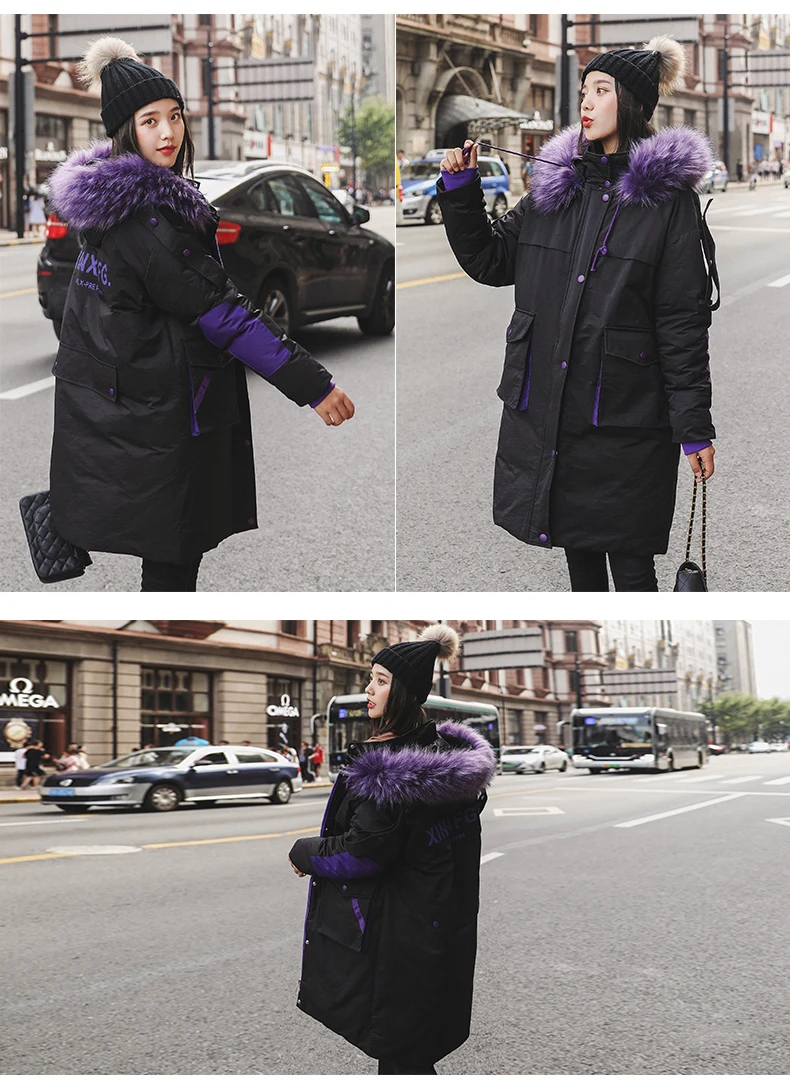New Nice Cotton Coat Loose Long Down Cotton Jacket Thickening Hooded Jacket With High Quality