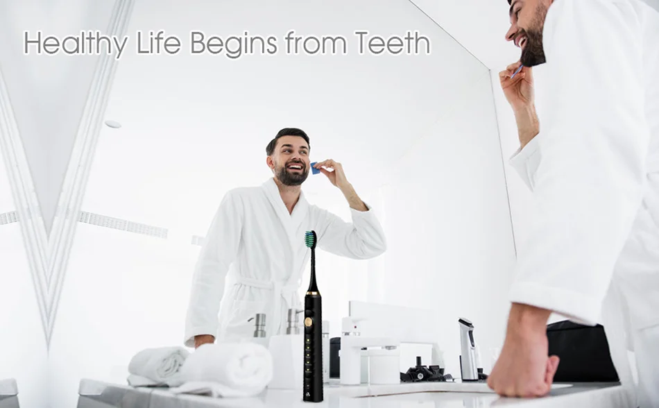 Sonic Electric Toothbrushes for travel Proalpha with Timer 5 Modes waterproof Rechargeable Whitening Adults Tooth brush with box