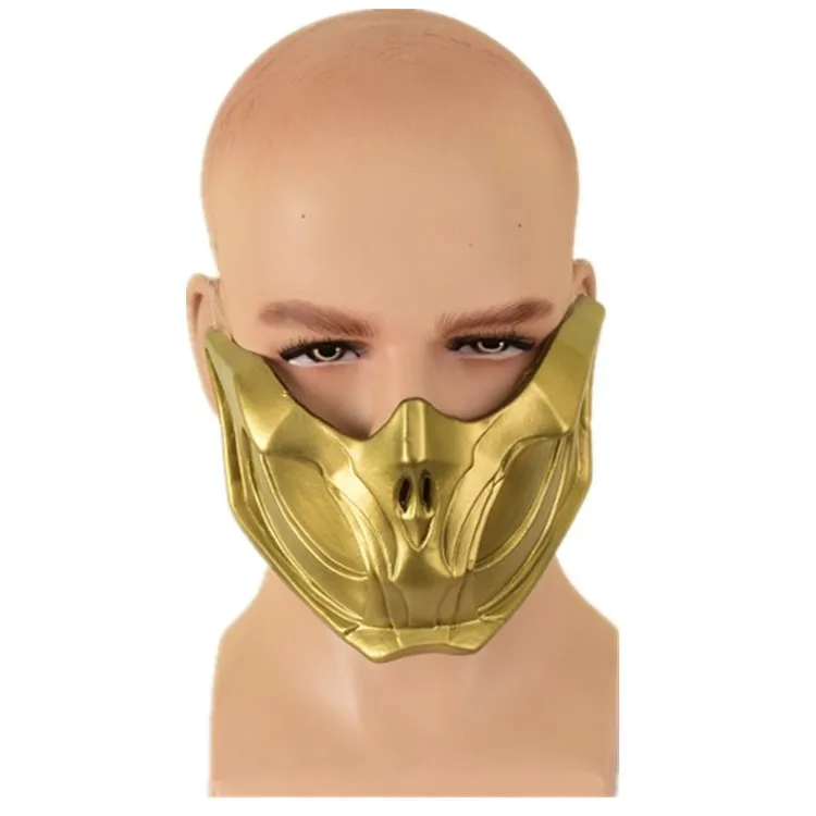 Cosplay Scorpion Mask Cosplay Mortal Kombat X Mask Gold Halloween Mask Prop New 