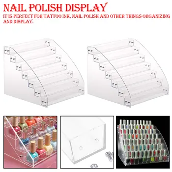 

Acrylic Stand Case Lipstick Organizer Storage Nail Art Display 1pcs 7 Tier Cosmetics Nail Polish Rack Display Holder Plastic Box