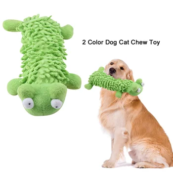 

Dog Cat Toy Pet Plush Toy Funny Training Tool Cartoon Cute Bite Chew Squeaky Toy Resistant Plush Best Friends Green Supplies