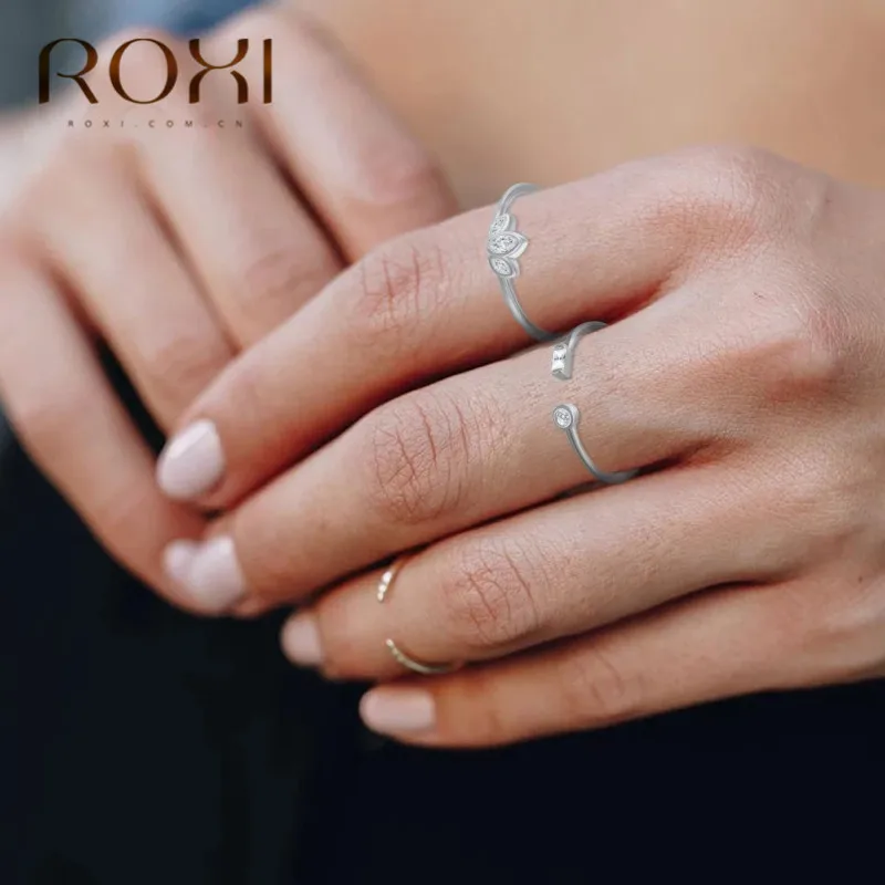 ROXI 925 пробы, серебряное, белое, циркониевое прямоугольное кольцо для женщин, модное ювелирное изделие, роскошное кольцо с австрийским кристаллом, обручальное кольцо Anillos