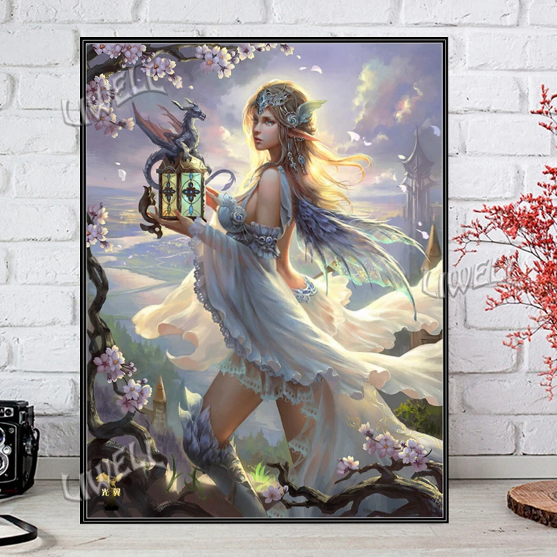 Fantasy Fairy Diamond Painting bella ragazza con animale Full Square Round  Drills ricamo Elf Art Cross Stitch Home Decor