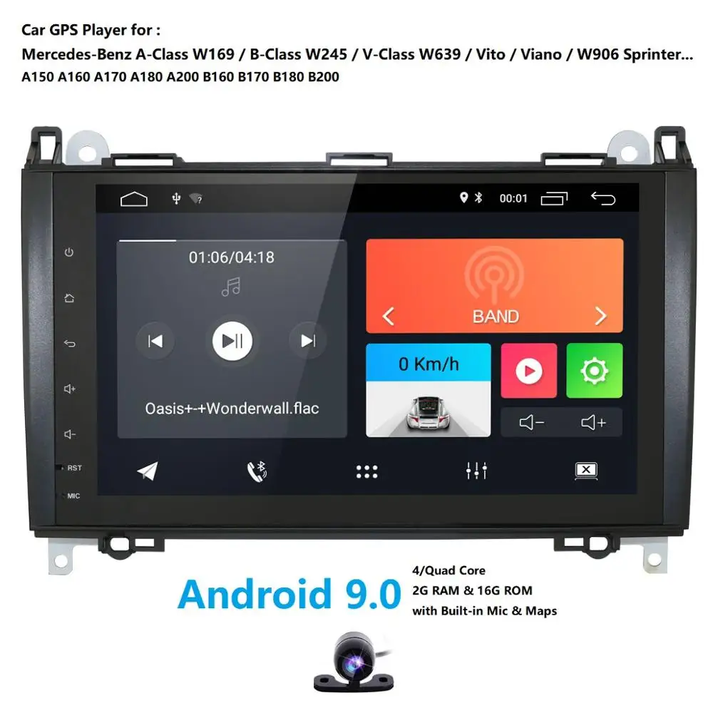 " ips Android 9,0 4G 64G Автомобильный gps для Mercedes Benz Sprinter B200 b-класс W245 B170 W209 W169 A180 A160 W906 радио без dvd