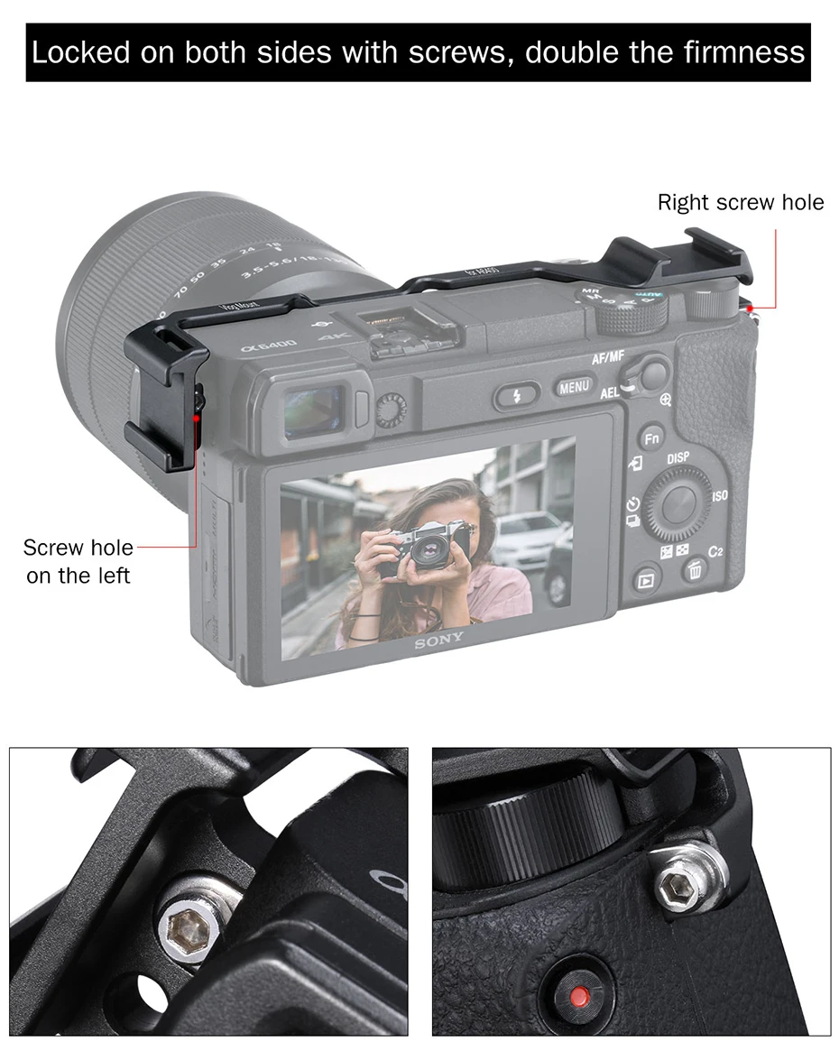 UURig Холодный башмак пластина для sony A6400 профессиональный двойной Холодный башмак пластина для крепления микрофона светодиодный видео светильник