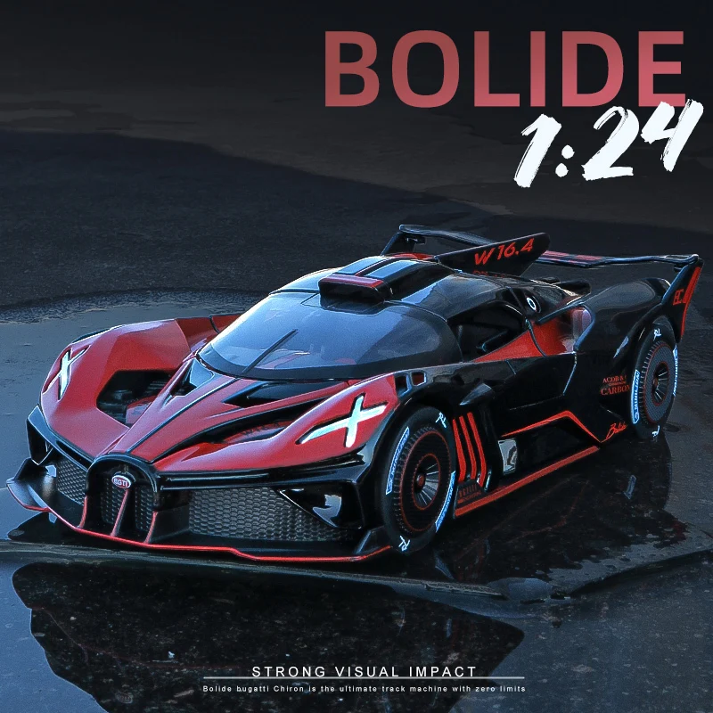 1:24 Bugatti Bolide Supercar Alloy Car Toy Metal Collection Model Sound and light Toys For Children | Игрушки и хобби