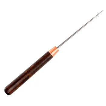

100 pieces of super long sharp awl stainless steel needle wooden handle handmade vintage needle cone positioning drill