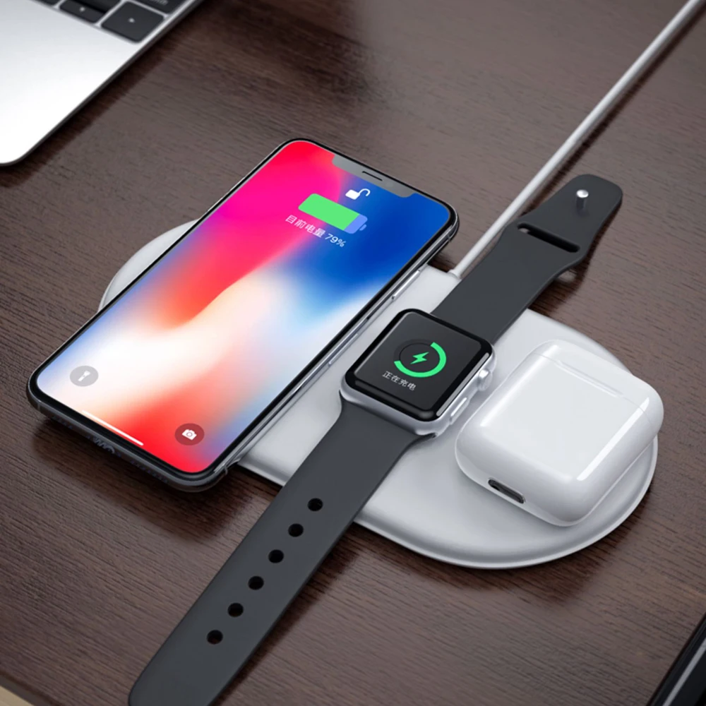 Беспроводное зарядное устройство 7 5 Вт QI для Apple Watch 2 3 4 Airpower mat Airpods Pro iPhone 8 X XS XR 11 Max