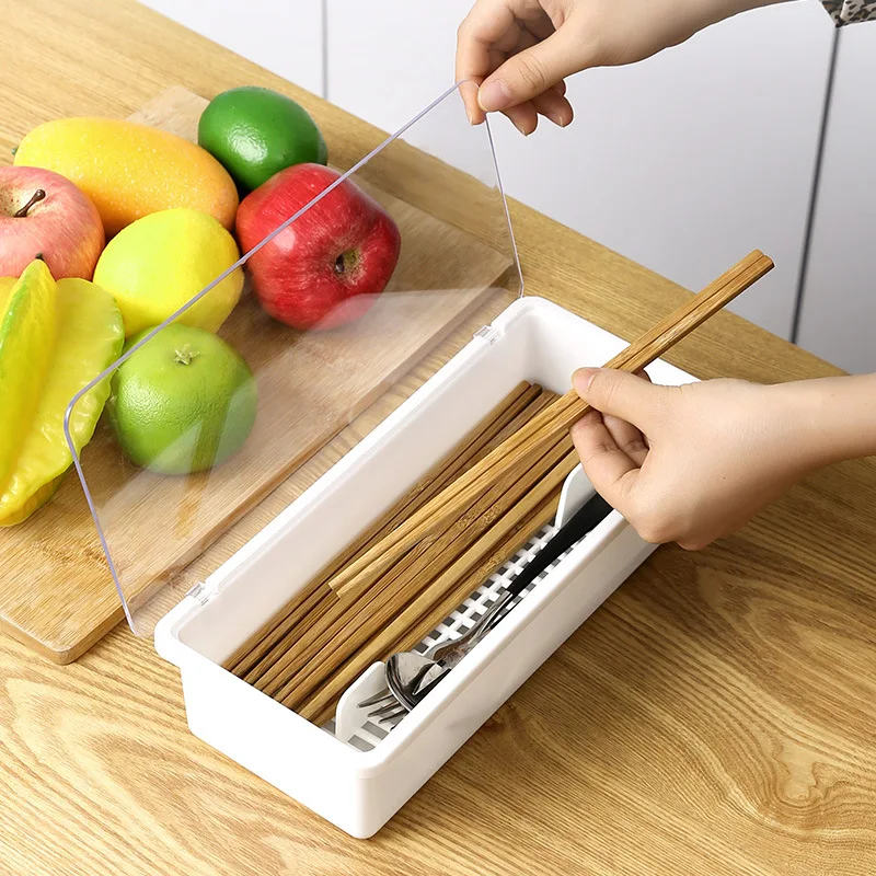 

Nordic Chopsticks Box Drain Chopsticks Shelf Household Kitchen Chopsticks Tube Basket Built-in Chopsticks Spoon Storage Box