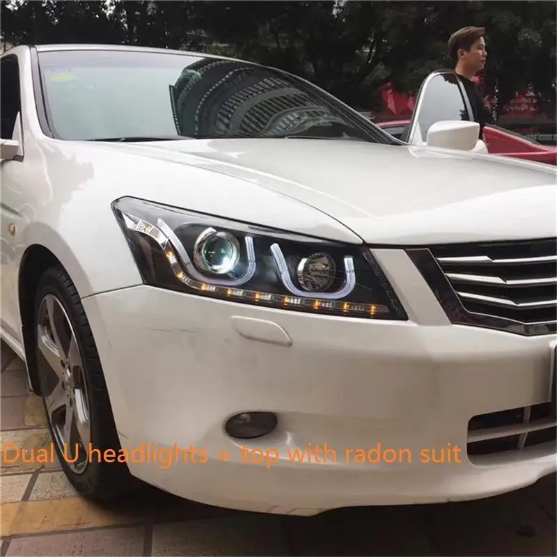 MODEL I Стайлинг Drl Авто Assessoires боковой указатель поворота светодиодные наружные фары автомобиля фары в сборе 08 09 10 11 12 13 для Honda Accord - Цвет: MODEL I