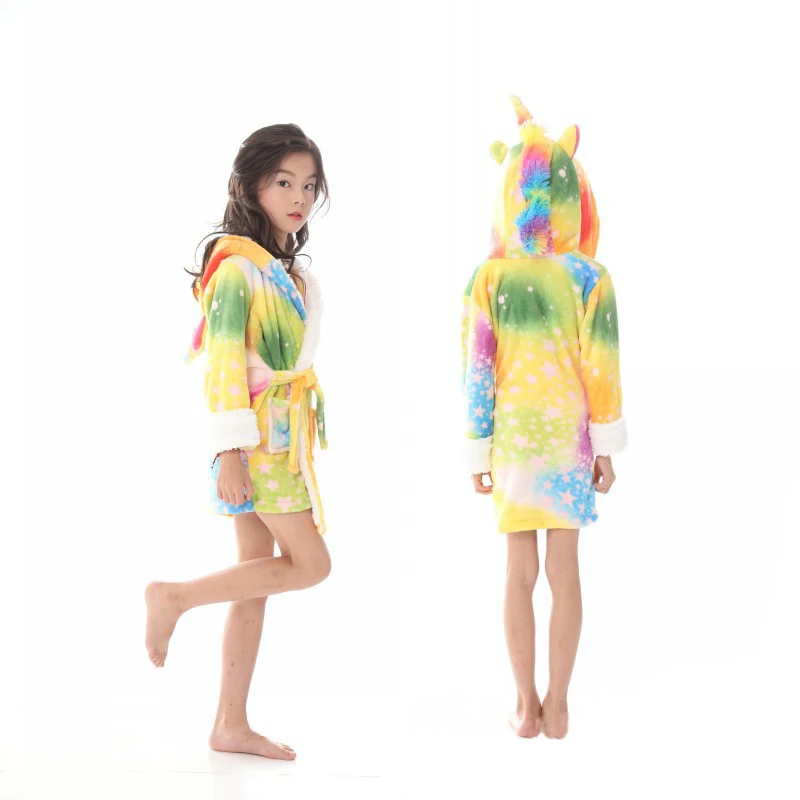 C2710 Kigurumi/семейный аниме-халат; женская пижама с единорогом и пандой; ночная рубашка; фланелевый Халат с капюшоном; детская одежда для костюмированной вечеринки; одежда для сна - Цвет: C2710