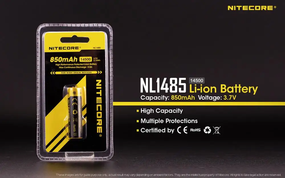1 шт. NITECORE батарея 18650 21700 16340 14500 NL1823 NL1826 NL1835 NL166 NL147 NL2150 NL1835R USB NL1475R NL1665R NL1835R - Цвет: NL1485