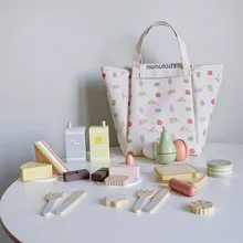 

Nunukids Children Outdoor Picnic Set Bag Wooden Kitchen Pretend Play Toy Mixer Baby Early Learning Toys Baby Gifts