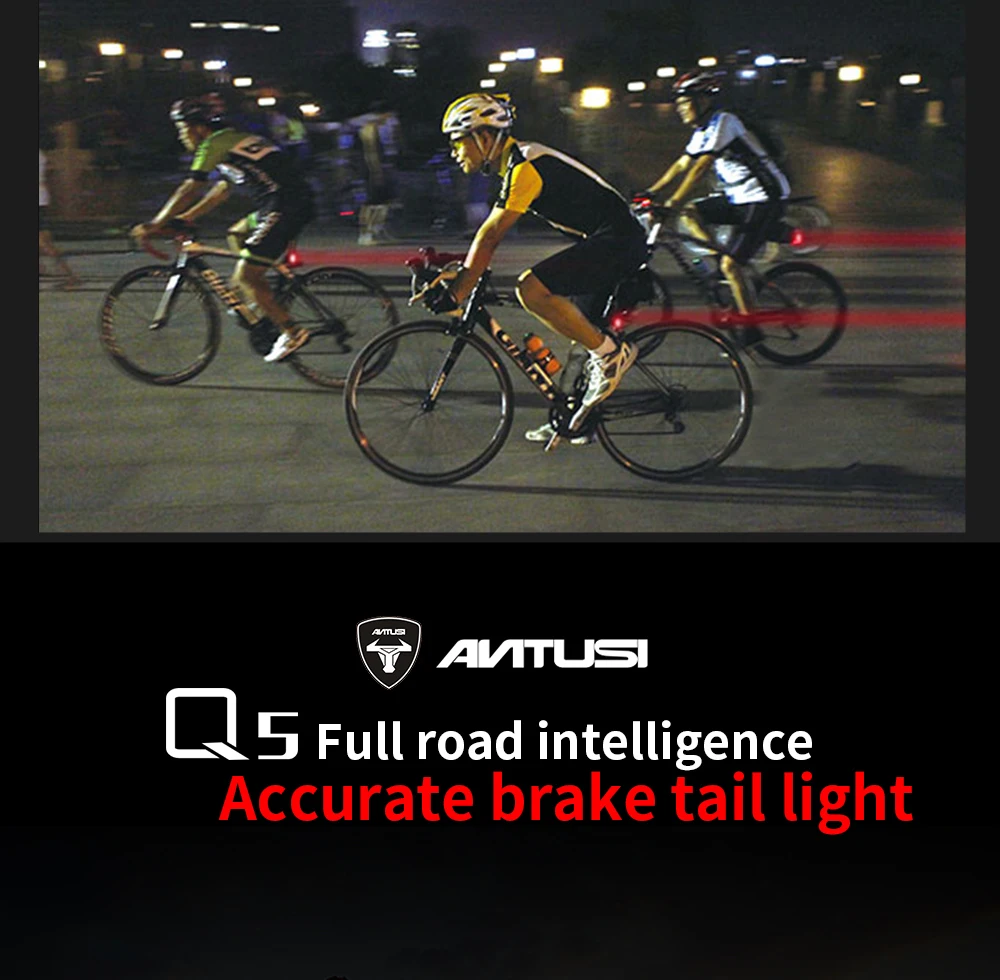 Bicycle Taillights Intelligent Brake Sensor Taillights MTB/ Road Bike Rear Bicycle Rear Light USB Brake Tail Light 6-20 Hours