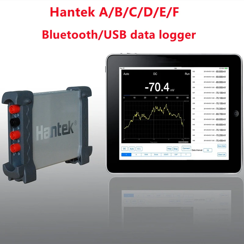 Bluetooth USB Data Logger T-RMS Voltage Current Ohm Capacitance Diode Recorder Support Ipad Hantek 365A 365B 365C 365D 365E 365F