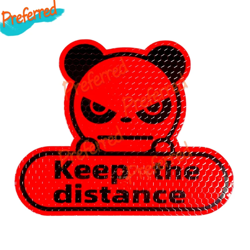 

Panda Keep Distance Fluorescent Yellow Green Hexagon Honeycomb Cartoon Reflective Motocross Racing Laptop Vinyl Car Sticker