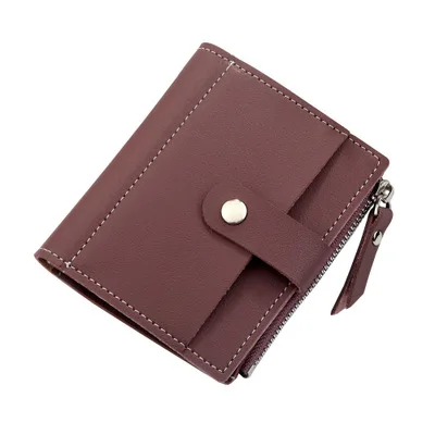 Женский длинный кошелек из искусственной кожи, красный кошелек porte feuille femme, Женский кошелек, клатч для денег, Женский кошелек billetera mujer carteras - Цвет: Purple  short