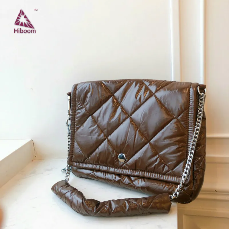 

Hiboom Cotton Waterproof Large Capacity Shoulder Bag Fashion Women Single Shoulder Bag Tote Space Pad Cotton Feather Handbag