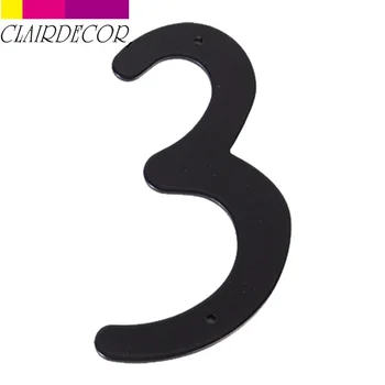 

4" 101mm House Number Door Address Number Digits Aluminum Nail Fixed Mailbox Address Sign #0-9 BLACK