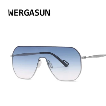 

WERGASUN Flat Top Oversized Women Sunglasses Retro Luxy Brand Design Big Frame Shades Sunglasses Women UV400 Eyewear