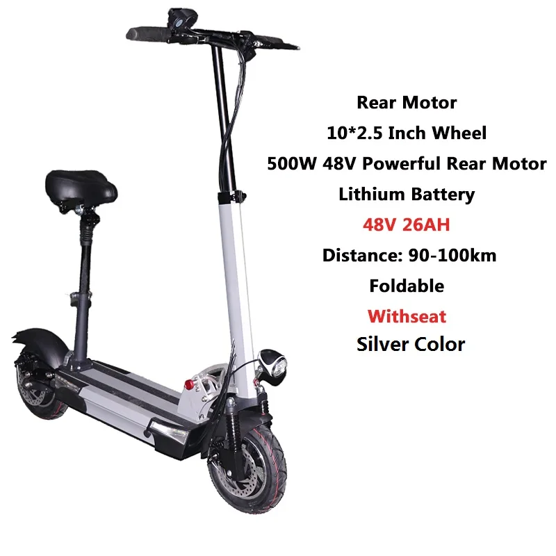 Электрический скутер для взрослых 500 Вт Escooter с батареей, электрический скейтборд, электронный скутер, Электрический скутер Escooter E, Электрический скутер Adulto - Цвет: 500W 48V26AH S