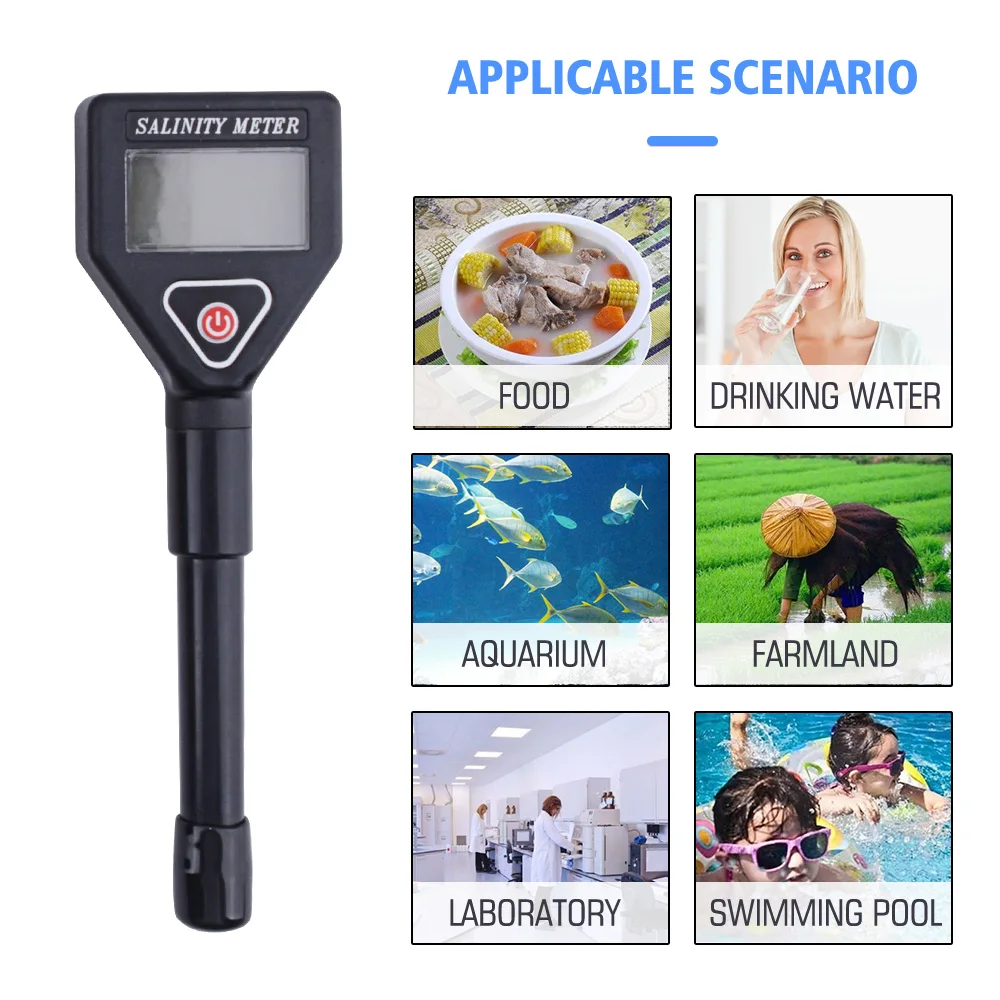 Digital Salinity Meter Food Salinity Meter Household Hand-held Salinity Meter Test Pen Swimming Pool Drinking Water Aquarium Etc