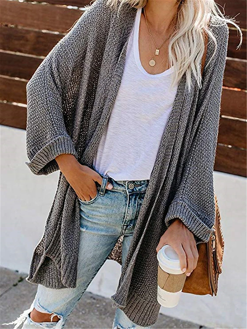 Cardigan Women's Sweaters 2019 Casual Loose Knitted Long Sleeve Winter Women Clothes Tops Ladies Outwear Women Long Cardigan (1)