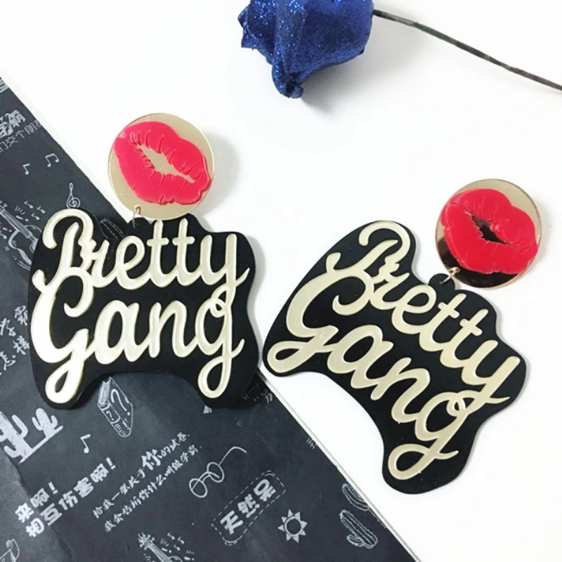 New-Trendy-Acrylic-Gold-RICH-BITCH-Letter-Big-Earrings-For-Women-Pendant-Hip-Hop-Sexy-Red (2)