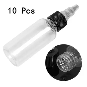 

10pcs 60ml Tattoo Ink Bottle Twist Cap Empty Transparent Plastic Tattoo Ink Pigment Clear Bottles For Lotion Shampoo Tattoo Ink