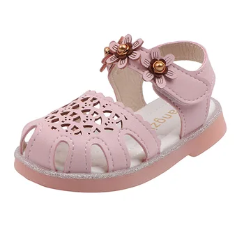 

2020 Summer Kid's Shoes Women's Shoes Sandals Hook & Loop Flower Cover Toe Fashion Non-slip Hollow