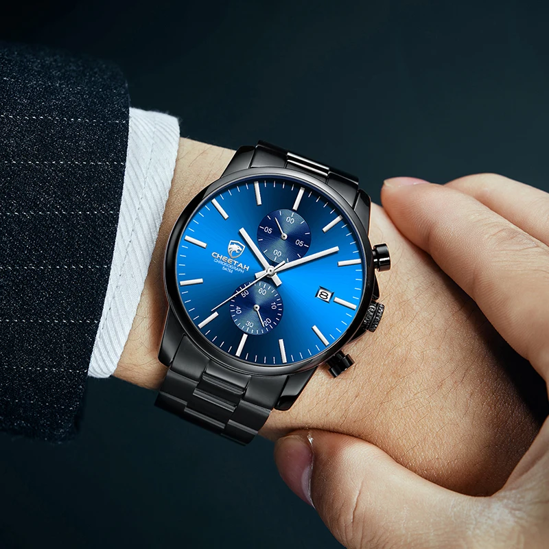 CHEETAH Men Watch Top Brand Fashion Sport Mens Watches Waterproof Business Quartz Male Clock Man Stainless Steel Wristwatches 5