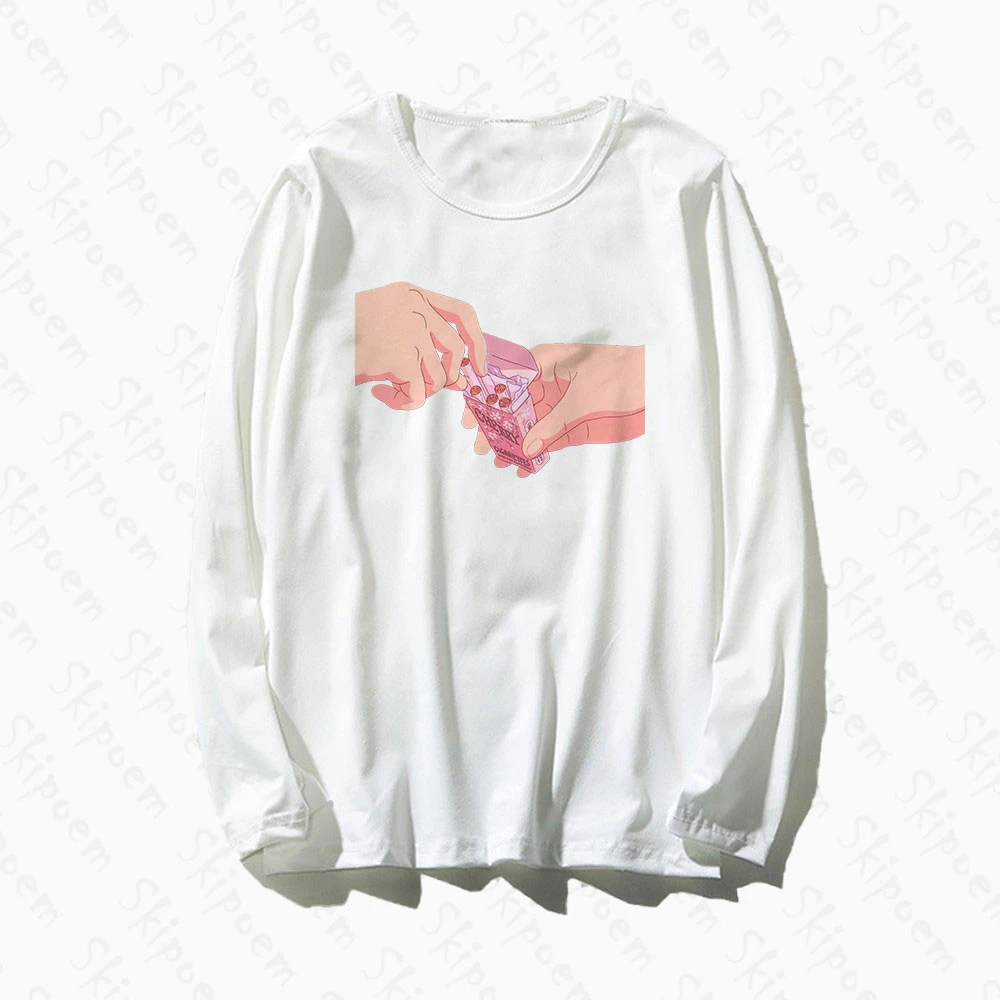 Пикантные пальцы с сигаретой футболка для женщин корейский стиль эстетическое