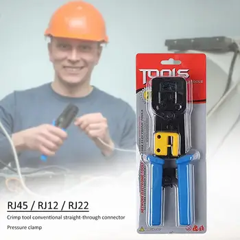 

Newest Crimp Tool Regular End-Pass-Through Connectors Press Pliers Blue Crimping Tool Pliers Combination RJ45/ RJ12/RJ22