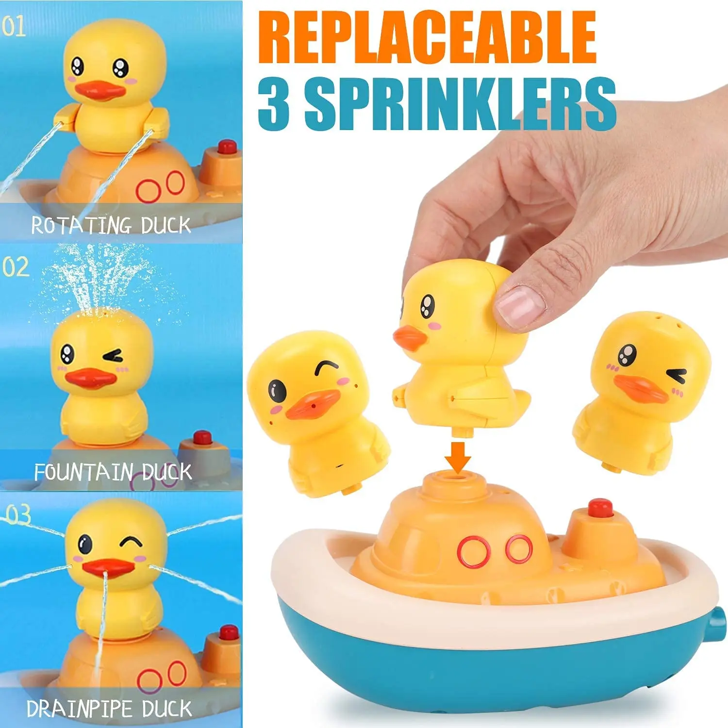 Electric Duck Boat Spray Bath Toy