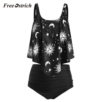 

Free Ostrich Sexy Underwear Women Print Tankini Padded Bra Filled High Waist Biquini 2020 Women Underwear Two Piece Bathing Suit